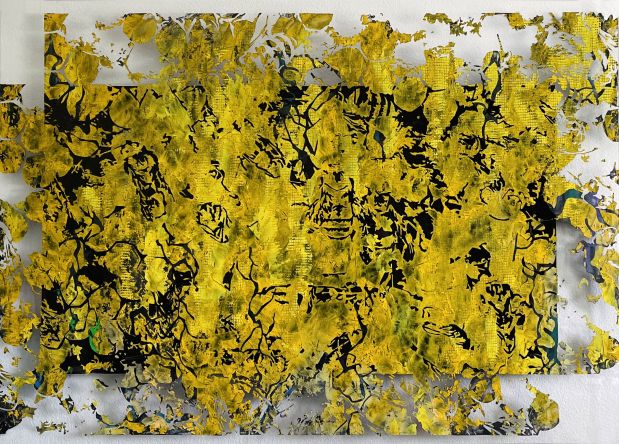 pigments on plexiglas